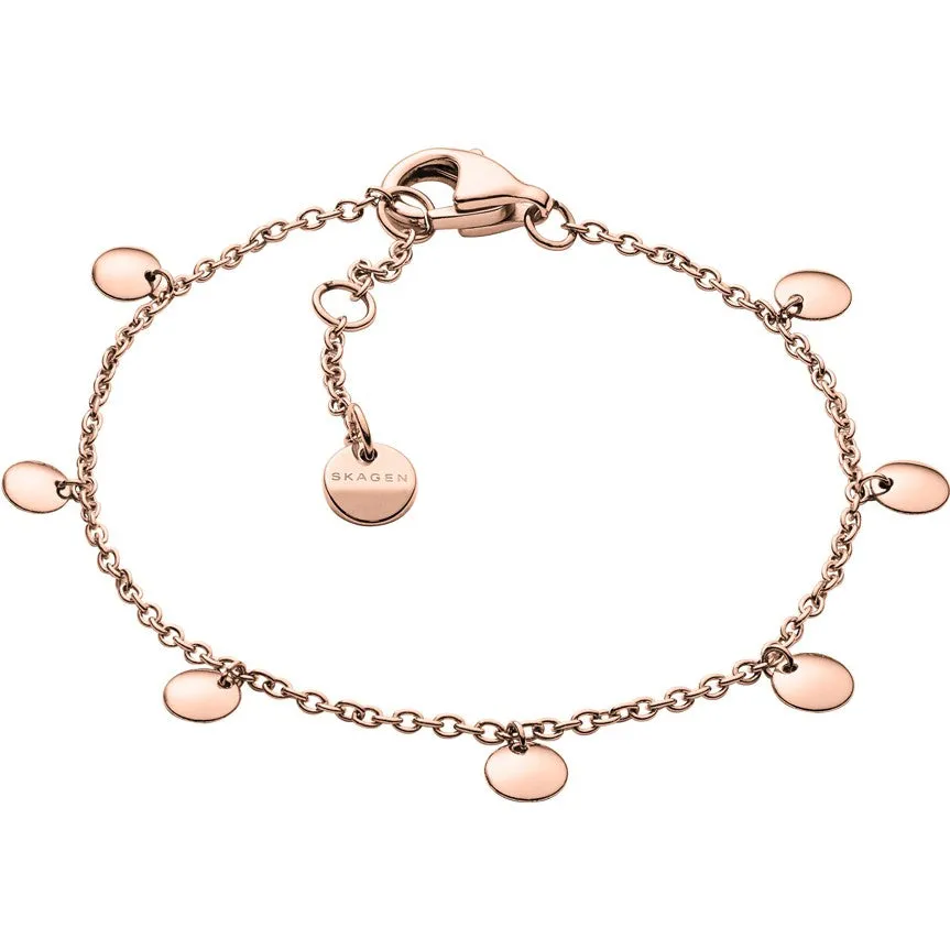 Skagen SKJ1105791 Bracciale da Donna con pendenti in acciaio Placcato Oro Rosa Anette