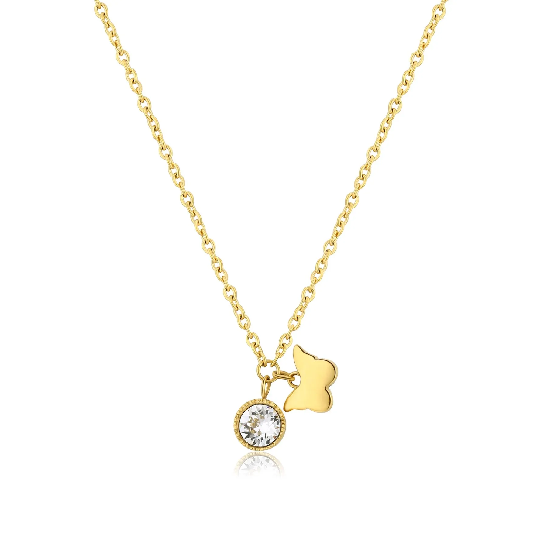 COLLANA SAGAPÒ LUCKY LIGHT PVD ORO CON DOPPIO PENDENTE - SKT26
