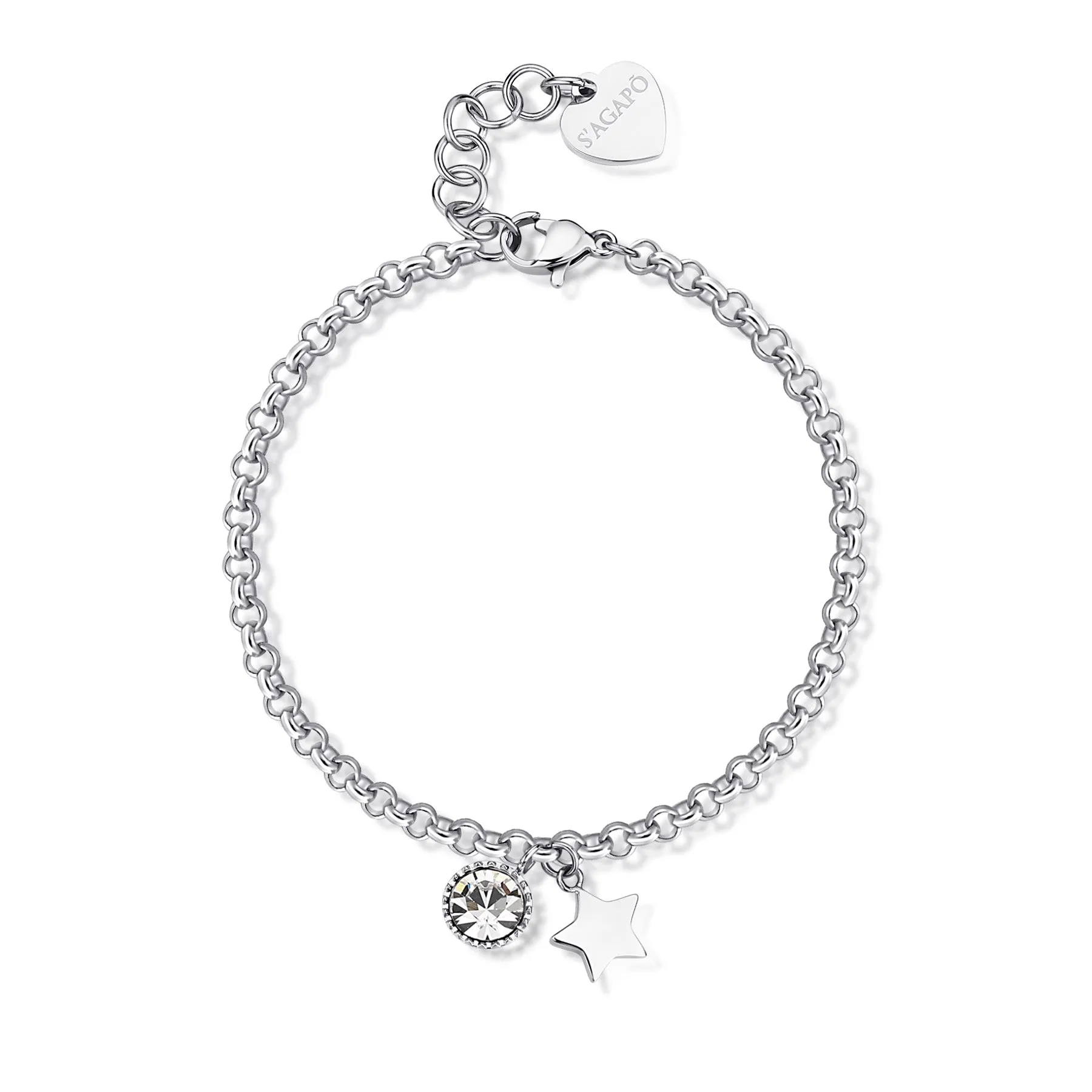 BRACCIALE SAGAPÒ LUCKY LIGHT IN ACCIAIO CON CHARMS - SKT27