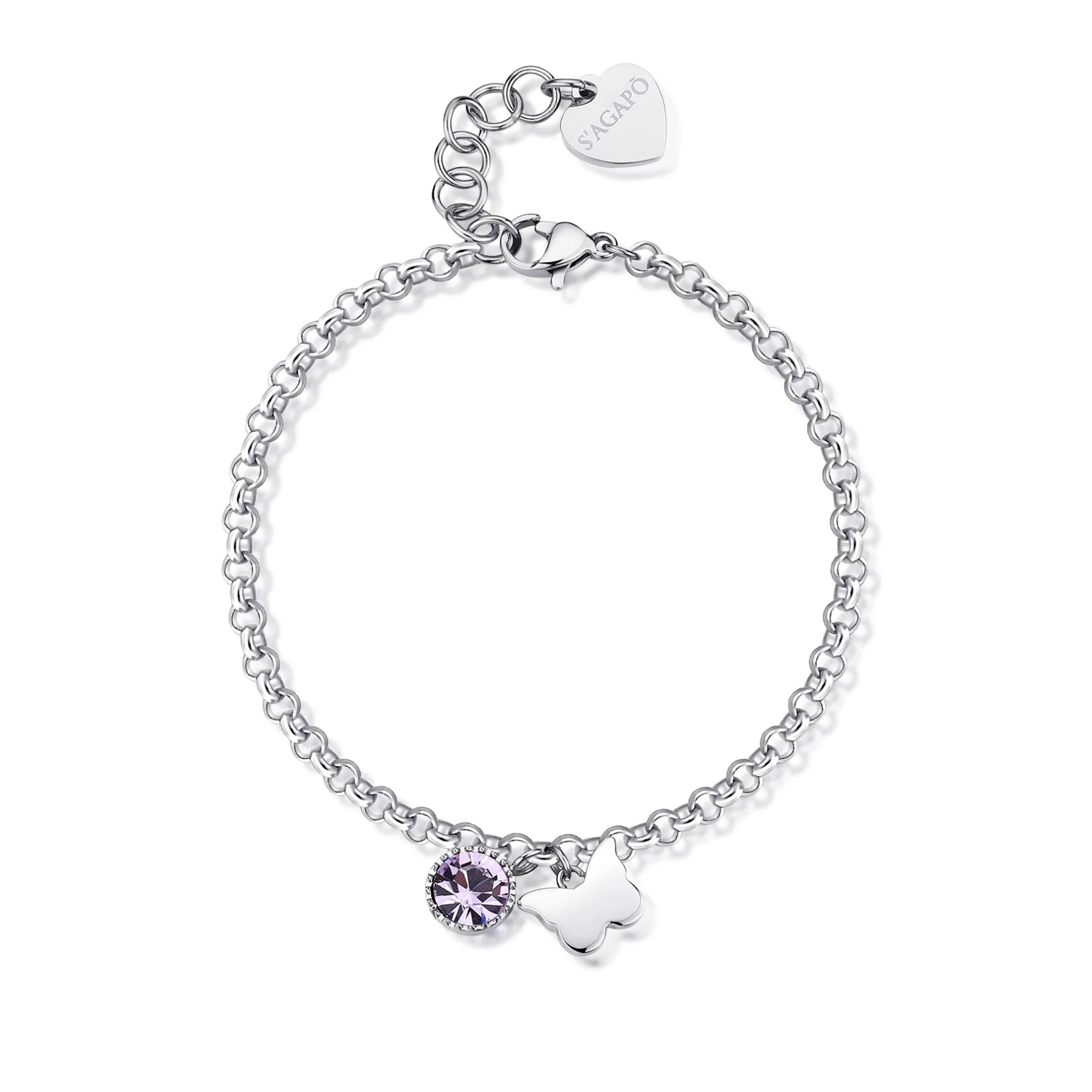BRACCIALE SAGAPÒ LUCKY LIGHT IN ACCIAIO CON CHARMS - SKT29