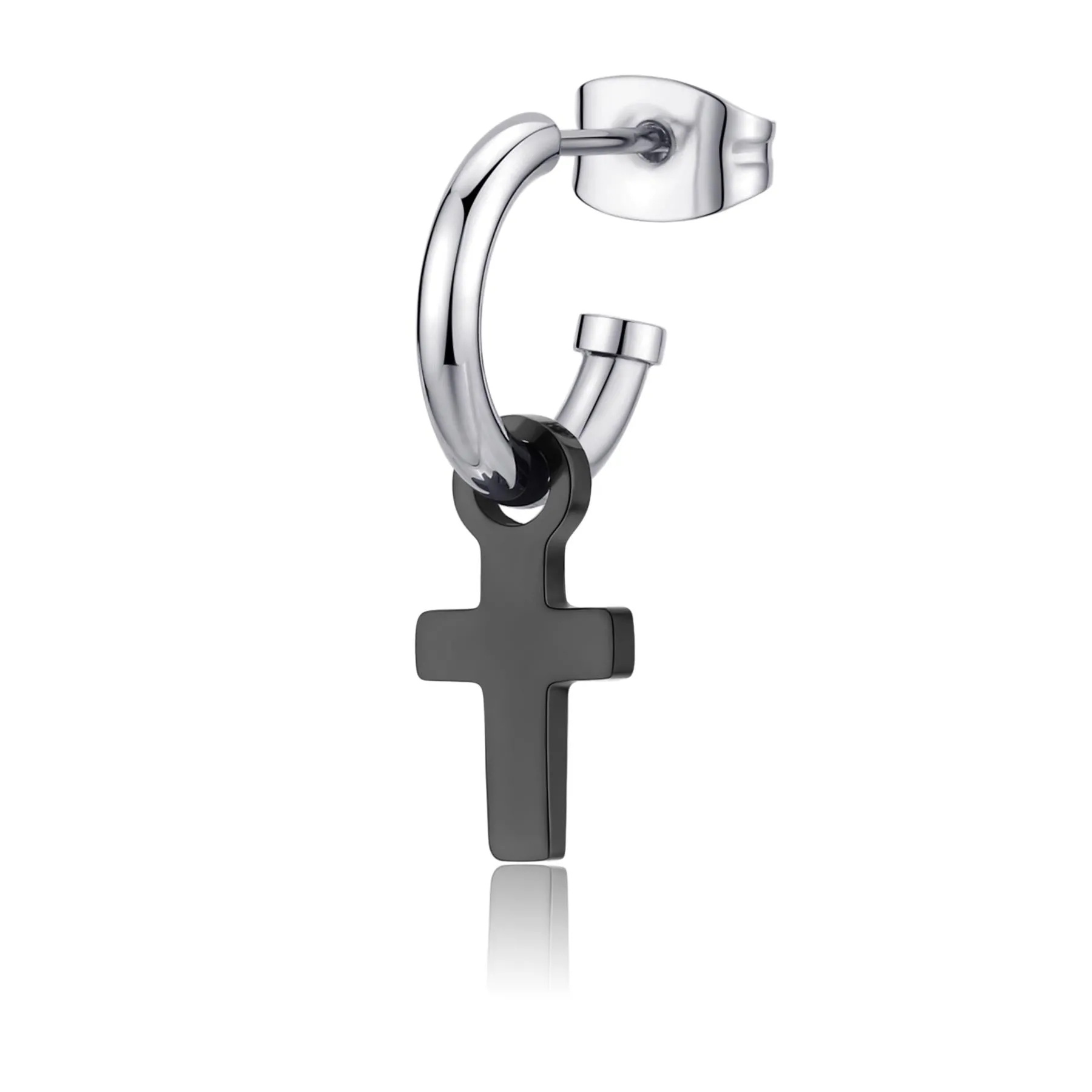 MONORECCHINO SAGAPÒ SNAP UOMO PENDENTE CROCE NERO - SNP30