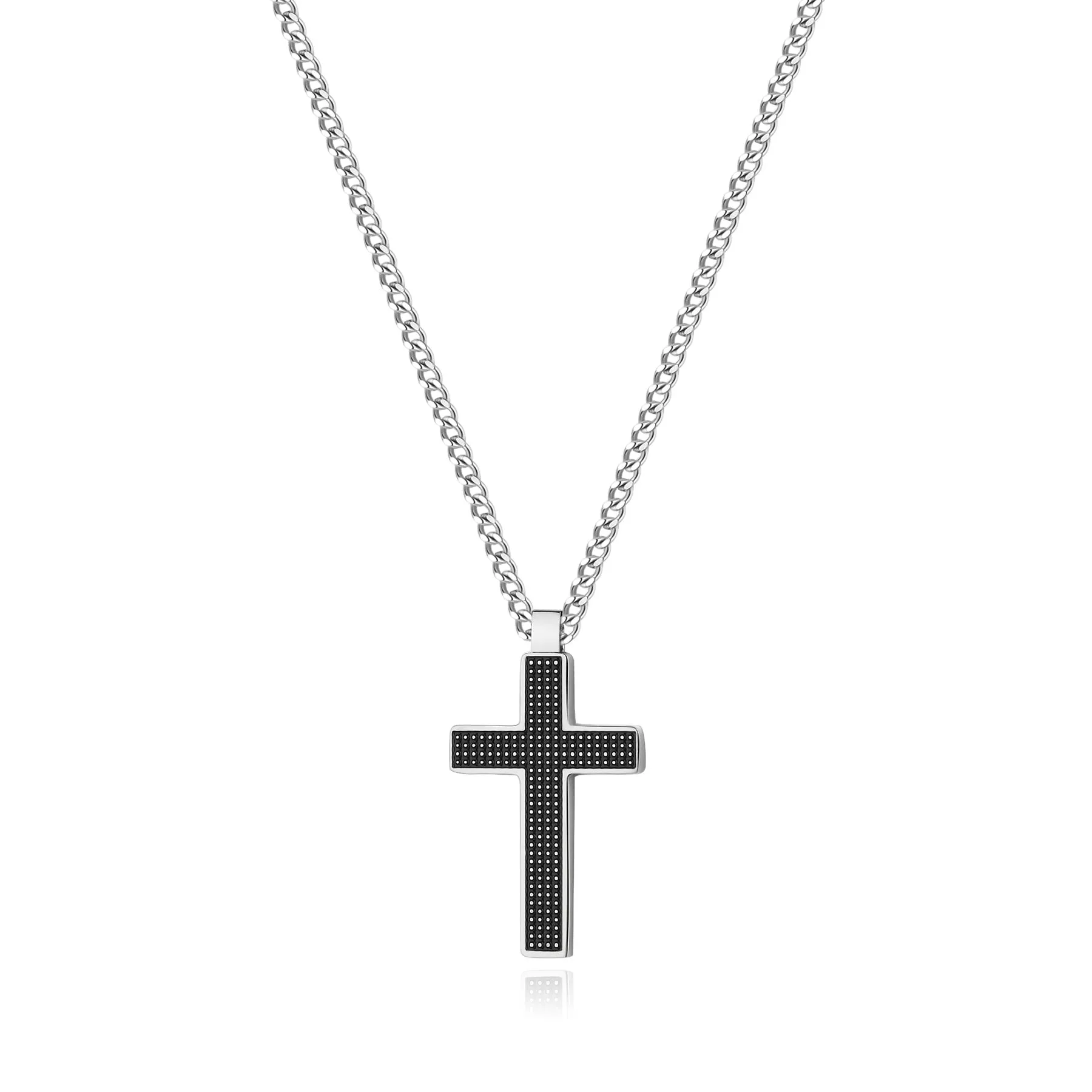 COLLANA SAGAPÒ PROUD UOMO IN ACCIAIO CON PENDENTE CROCE - SPD07