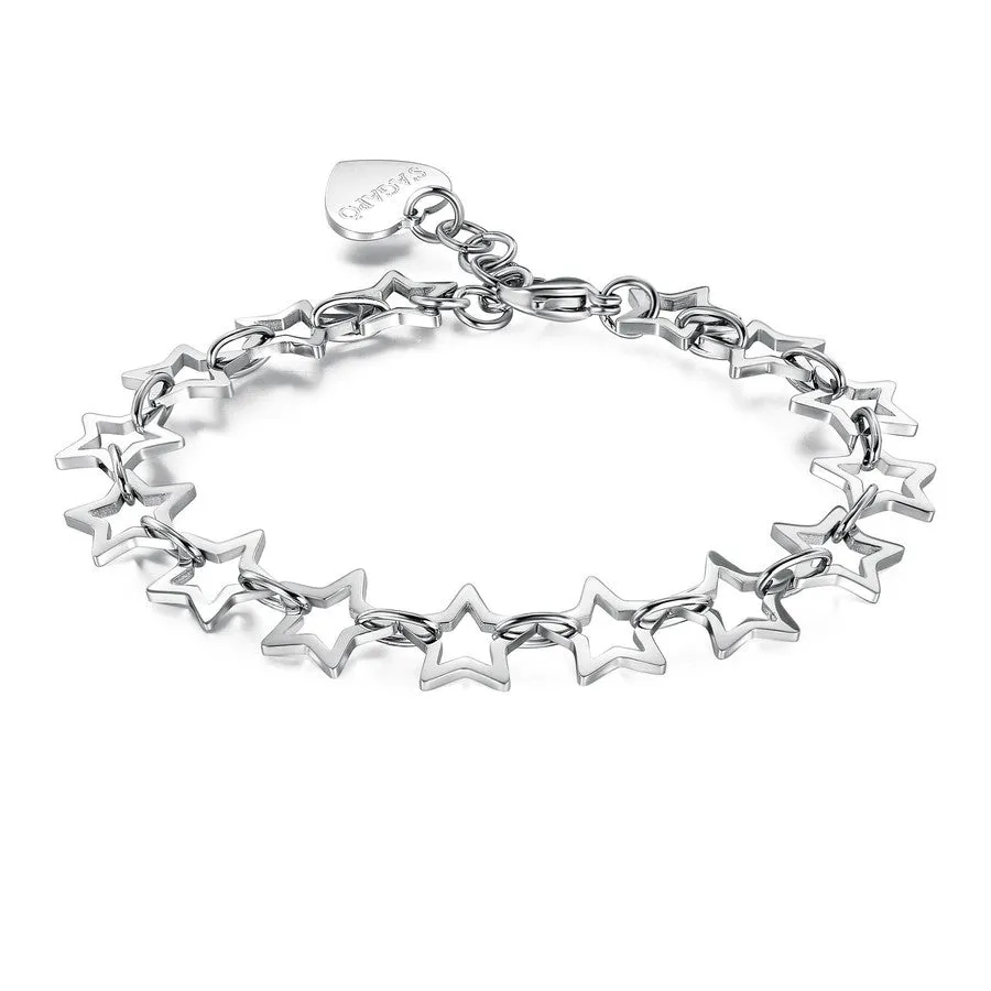 SRL11 Bracciale Sagapò STARLOVE in acciaio con stelline