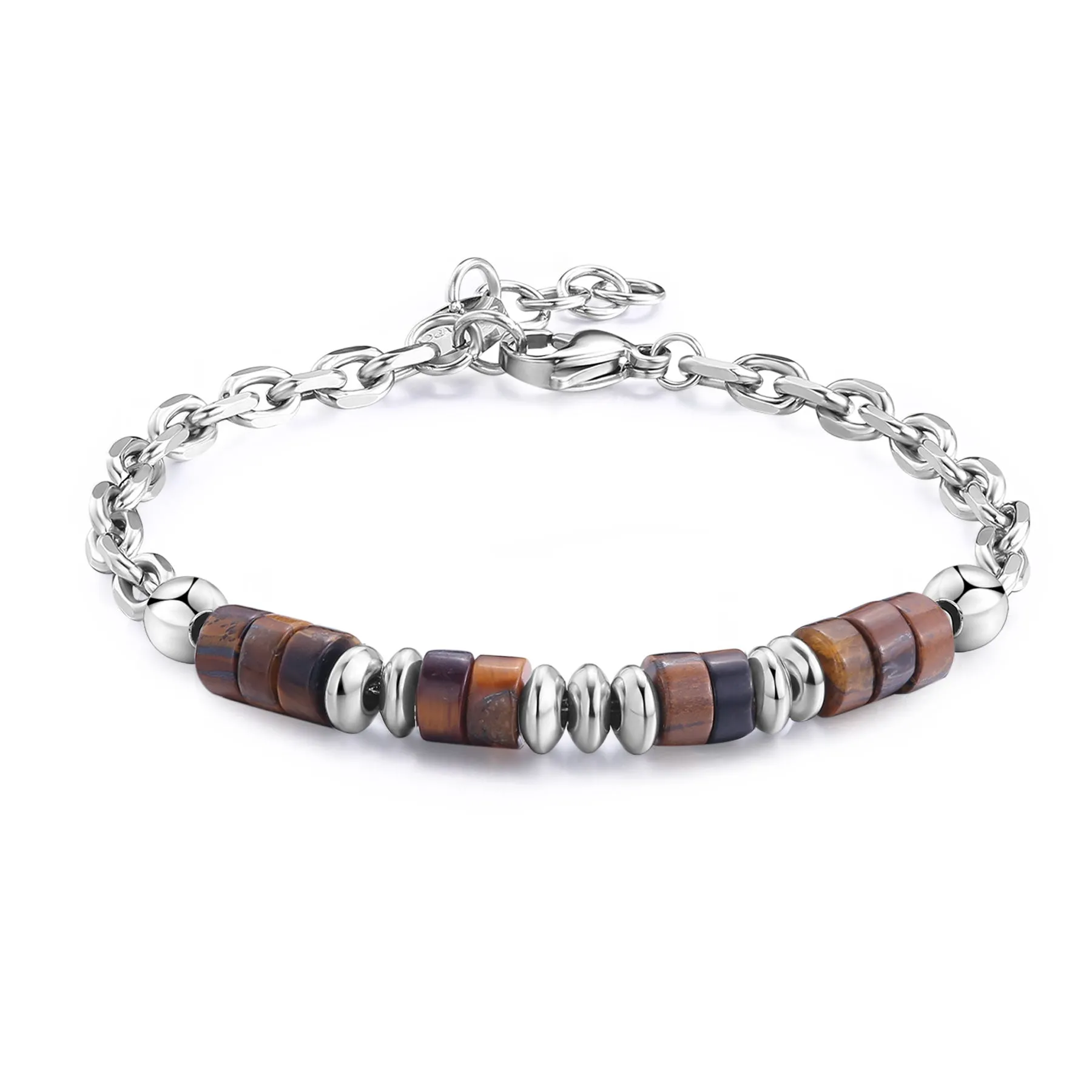 BRACCIALE SAGAPÒ RIOT UOMO IN ACCIAIO OCCHIO DI TIGRE - SRT32