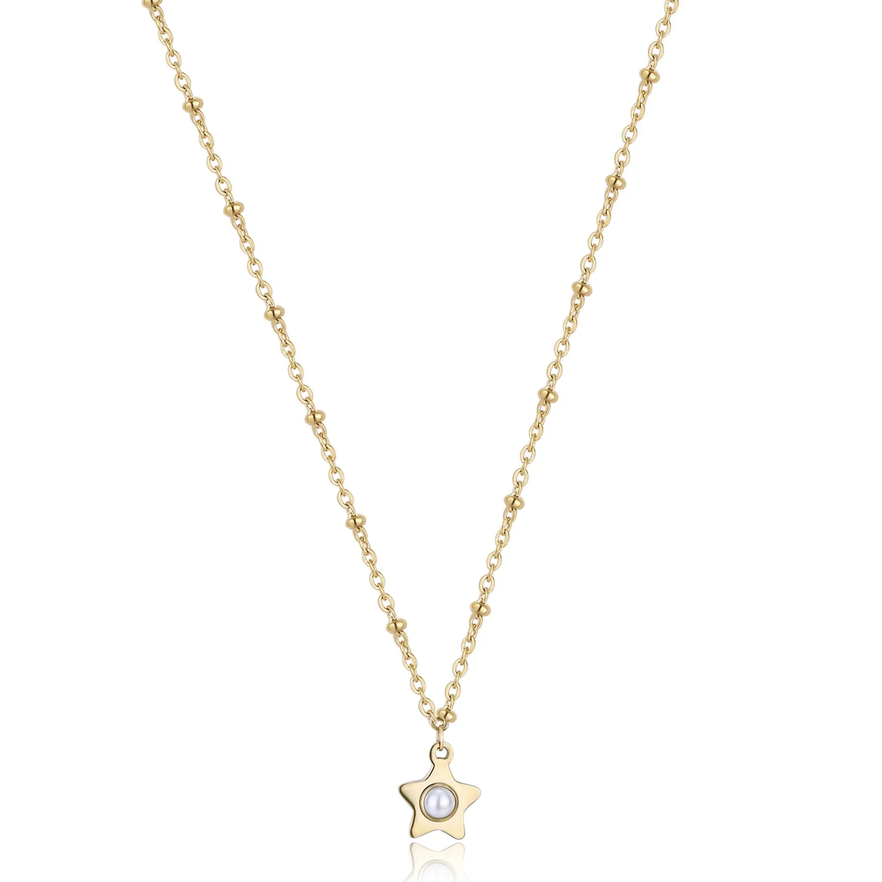 COLLANA SAGAPÒ MESSAGE PVD ORO STELLA CON PERLA - SSG27