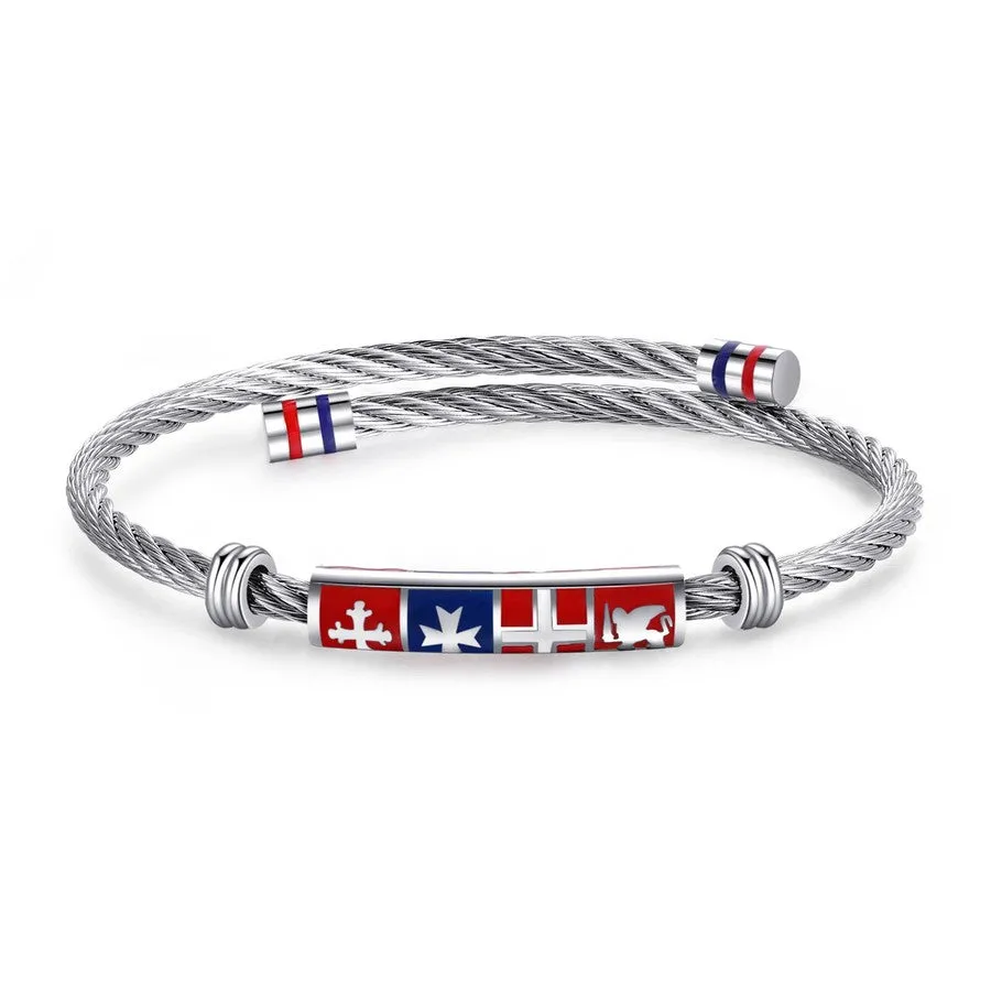 SVN13 Bracciale da uomo S'Agapò SEVEN SEAS in acciaio armonico con motivo nautico e smalti