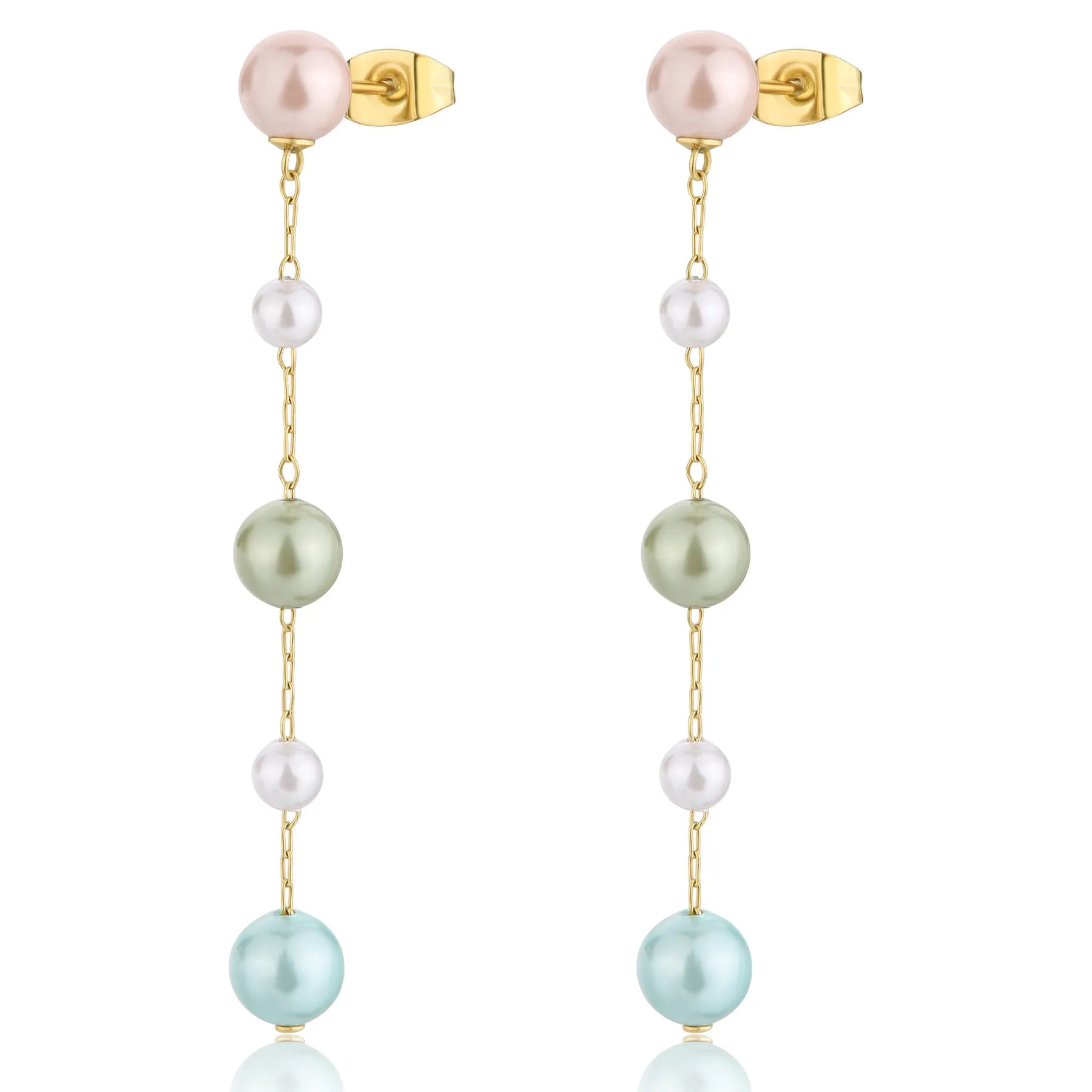 ORECCHINI SAGAPÒ WISDOM PENDENTI PVD ORO CON PERLE MULTICOLOR - SWI38