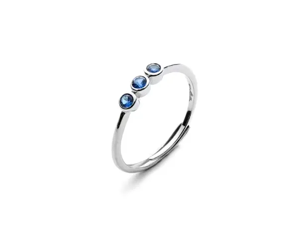 Anello donna in argento con zirconi blu gioielli 4US Cesare Paciotti 4uan5786w
