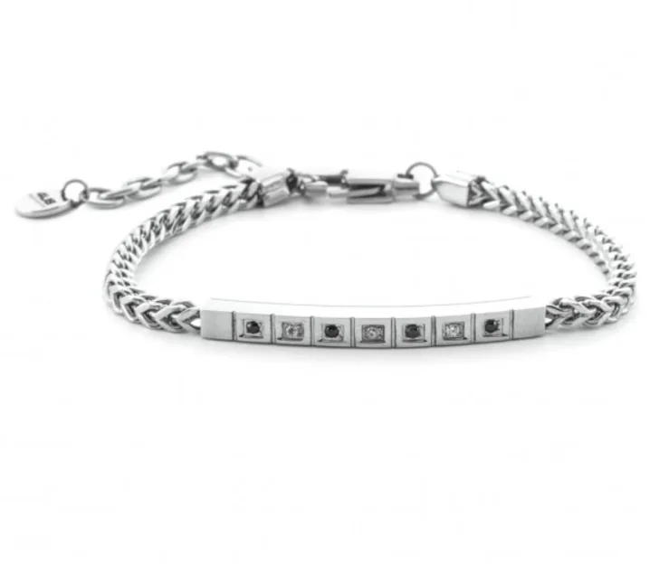 Bracciale 4US Cesare Paciotti Uomo 4UBR6989 – Eleganza in Acciaio con Zirconi