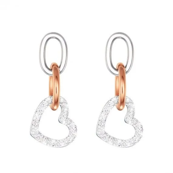 Stroili orecchini donna acciaio cuore e anello rosè 1680324