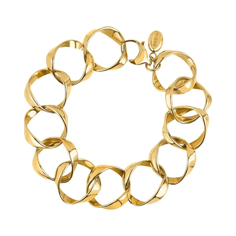 BREIL – BRACCIALE B WHISPER IN ACCIAIO LUCIDO IP GOLD