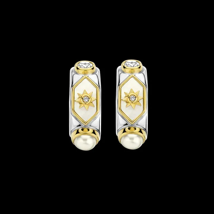 Ti Sento Orecchini Cerchio con Madreperla e Stella 7946MW