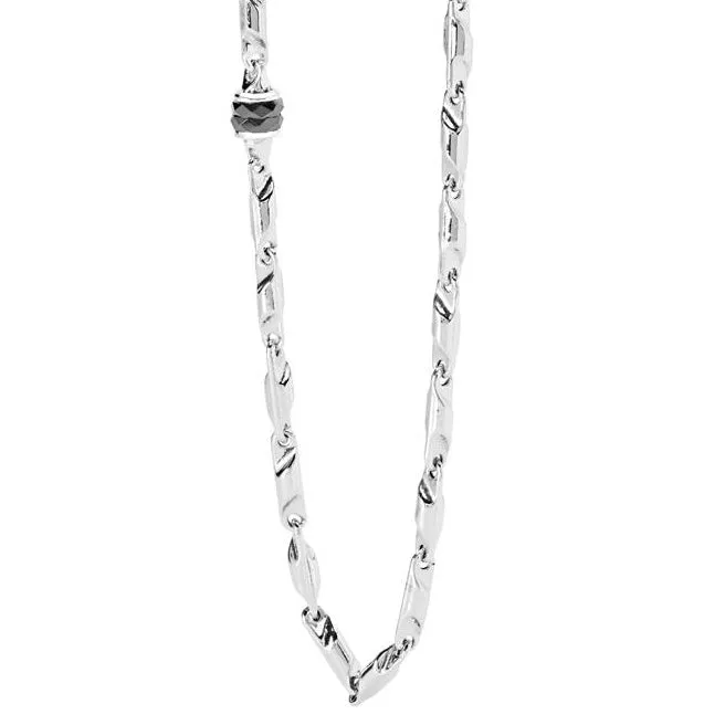 COMETE Uomo Argento UGL 693 Girocollo con Ceramica Nera - Royal