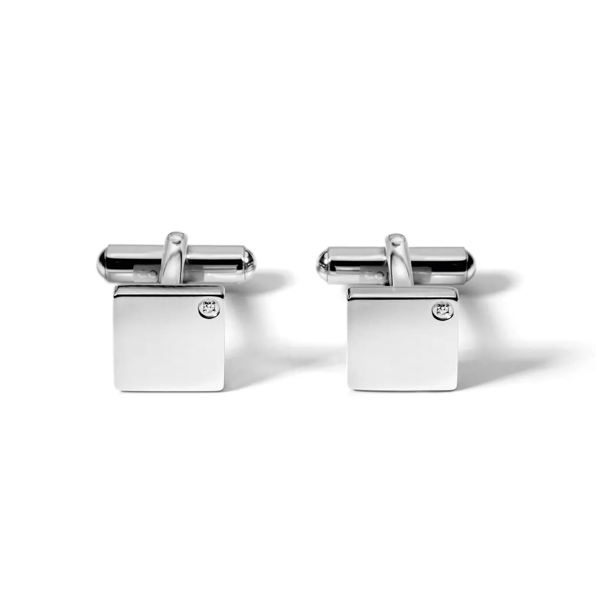 COMETE Uomo Acciaio UGM 102 Gemelli Quadrati con Diamante - Senior