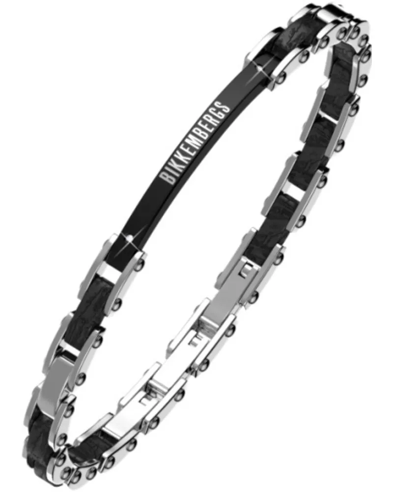 Bikkembergs Bracciale Wild Uomo In Acciaio E Ebano Naturale