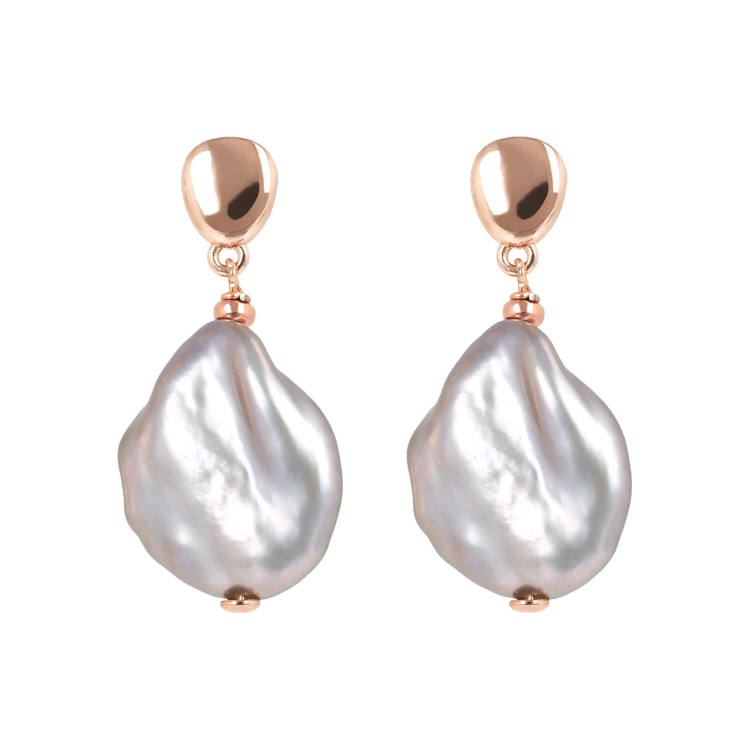 Baroque Ming Cultured Freshwater Pearl Drop Earrings