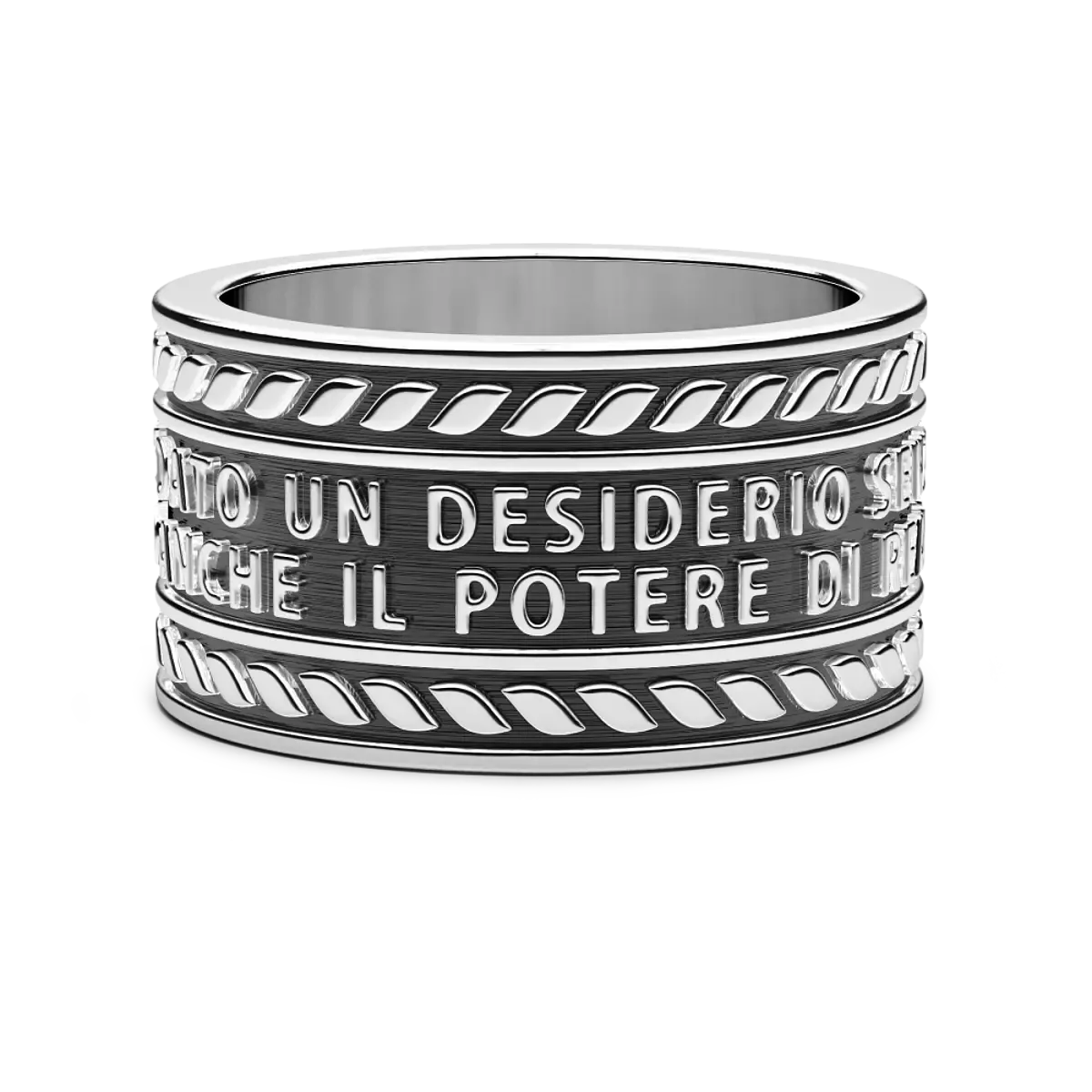 ZANCAN Anello Uomo in Argento con Scritta EXA079