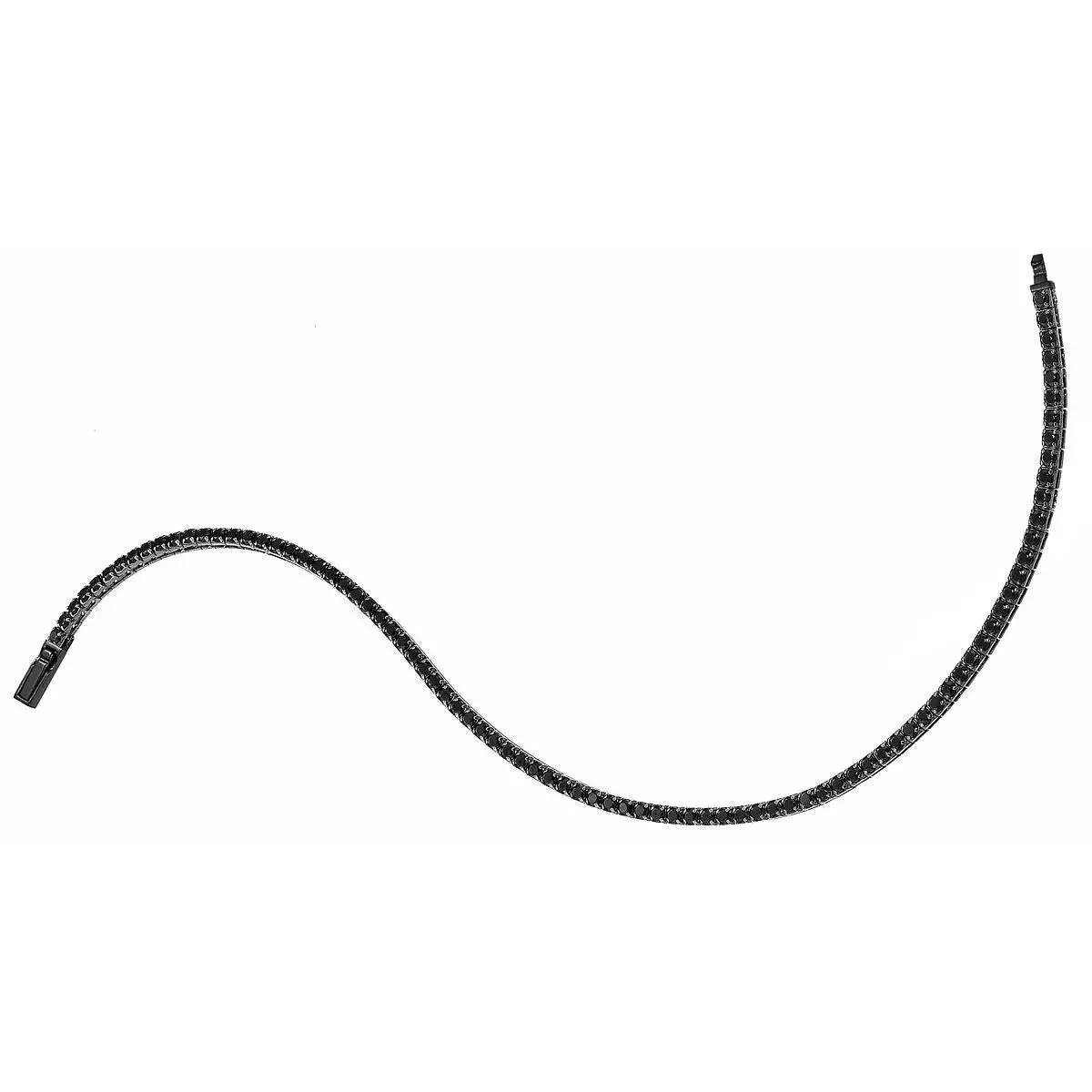 ZANCAN Bracciale Tennis Uomo con Pietre Nere ESB075