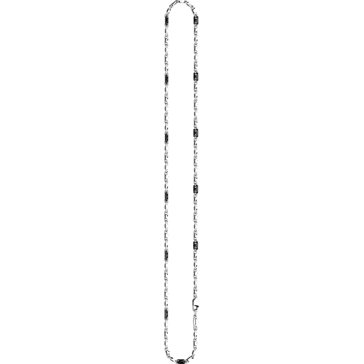 ZANCAN Collana Uomo in Argento con Ceramica Nera ESC054-N