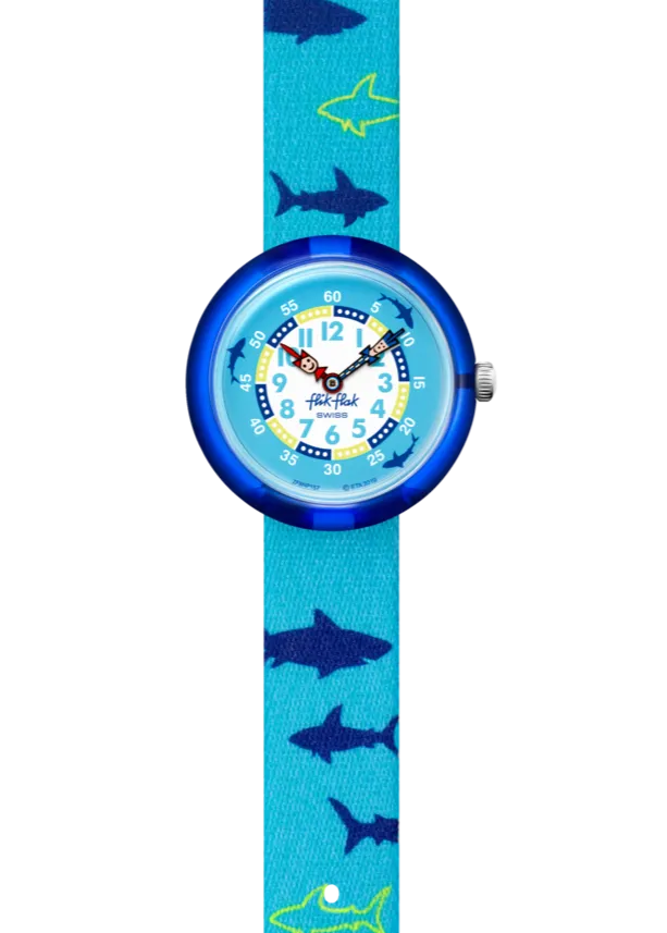 OROLOGIO FLIK FLAK BAMBINO POOL IN MIAMI SHARKASM - ZFBNP157