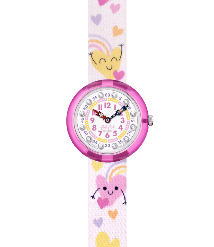OROLOGIO FLIK FLAK BAMBINO ORGANIZED CHAOS BOUNCING HEARTS 31 MM ROSA - ZFBNP223