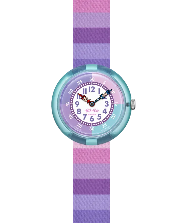 OROLOGIO FLIK FLAK ORGANIZED CHAOS BAMBINO STRIPY PURPLE - ZFBNP225
