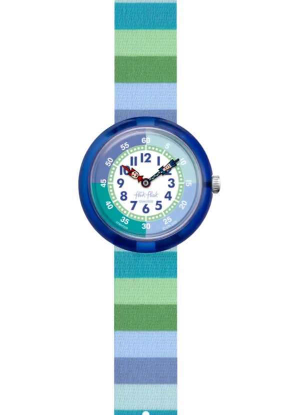 OROLOGIO FLIK FLAK ORGANIZED CHAOS BAMBINO STRIPY GREEN - ZFBNP226