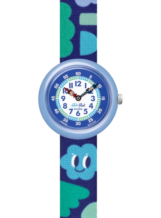 OROLOGIO FLIK FLAK ORGANIZED CHAOS BAMBINO SMILING CLOUDS - ZFBNP227