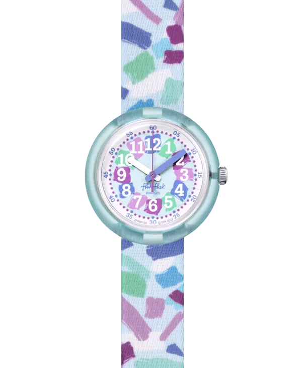 OROLOGIO FLIK FLAK ORGANIZED CHAOS BAMBINO CONFETTI CHAOS 31 MM VERDE - ZFPNP150