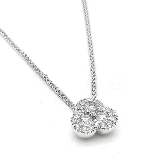 GIROCOLLO DIAMANTI PAVÈ 3 CERCHI ORO BIANCO E DIAMANTI