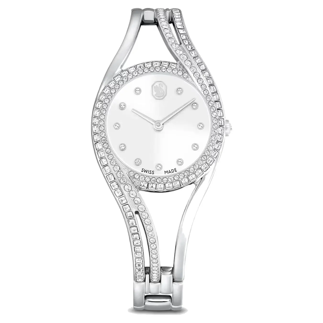 Orologio Swarovski bangle Hyperbola Fabbricato in Svizzera, Tonalità argento, Acciaio inossidabile