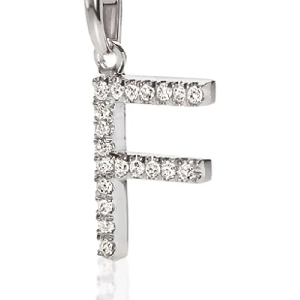 Iniziale F Ambrosia Oro e Zirconi ACZ 043