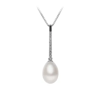 10-11mm di Perle Acqua Dolce Pendente en Adra Bianco