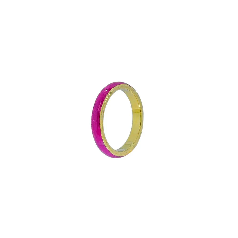 ALFYO Anello Bold Smalto Fucsia GBRBPGFU