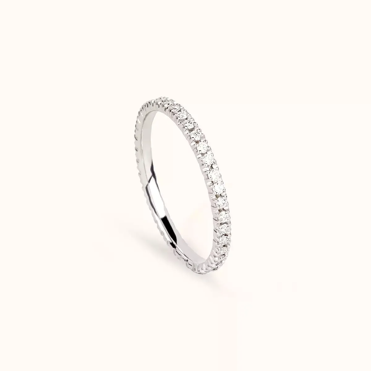 ALFYO Anello Eternity in Oro Bianco e Diamanti 0.25 ct