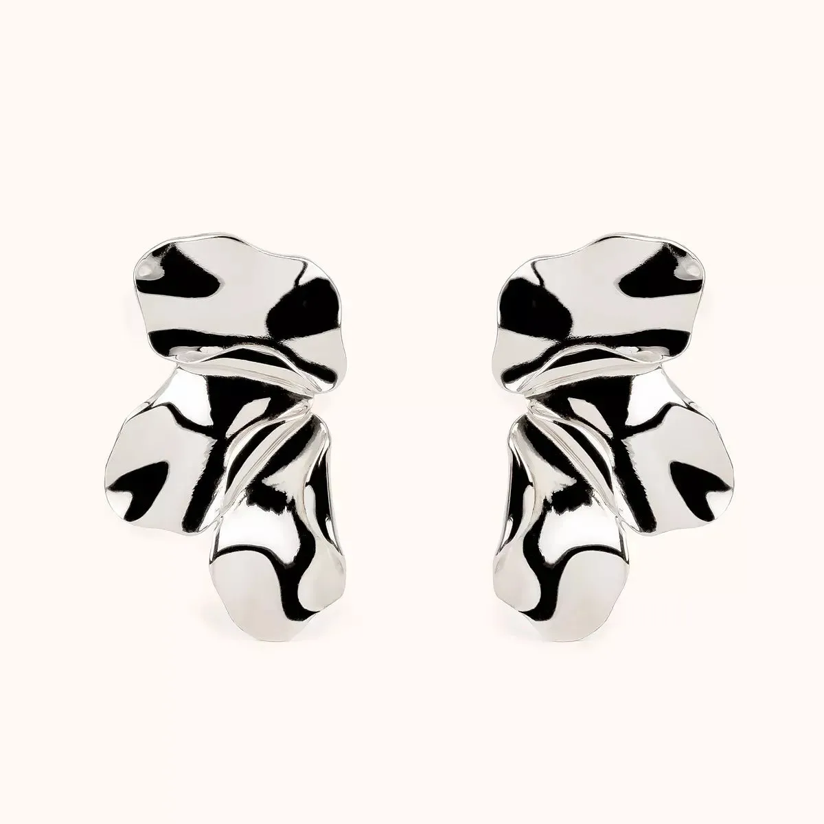 ALFYO Blossom Orecchini a Tre Petali in Argento