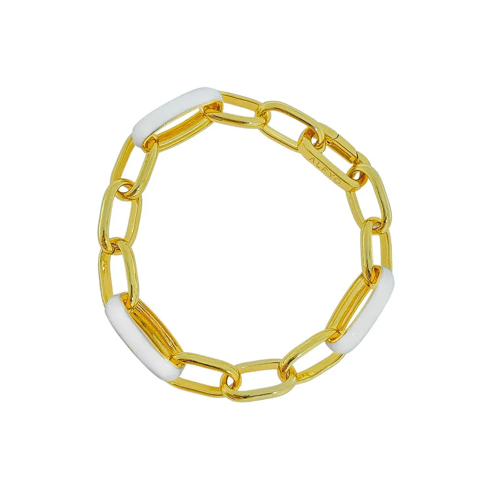 ALFYO Bracciale Catena Bold Bianco GBBBPGWH
