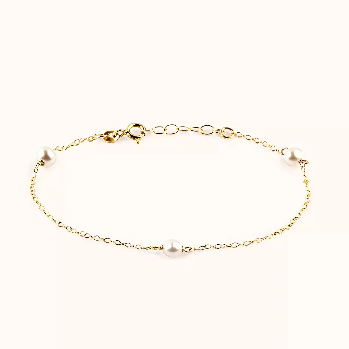 ALFYO Bracciale in Oro Giallo e Perle