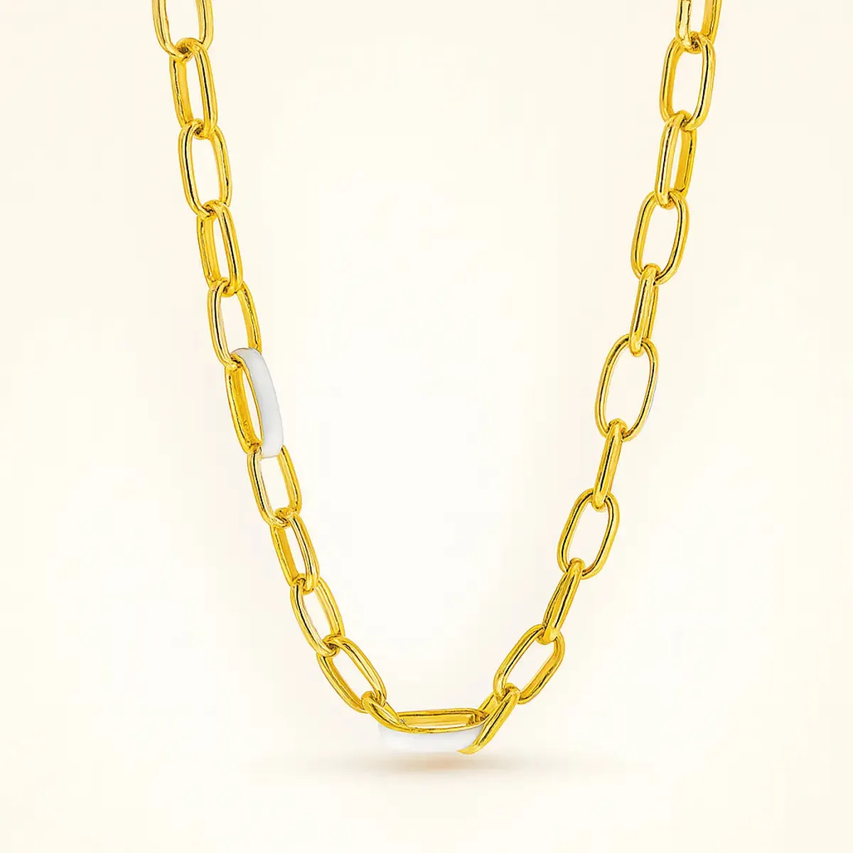 ALFYO Collana Catena Bold Bianco GBNBPGWH