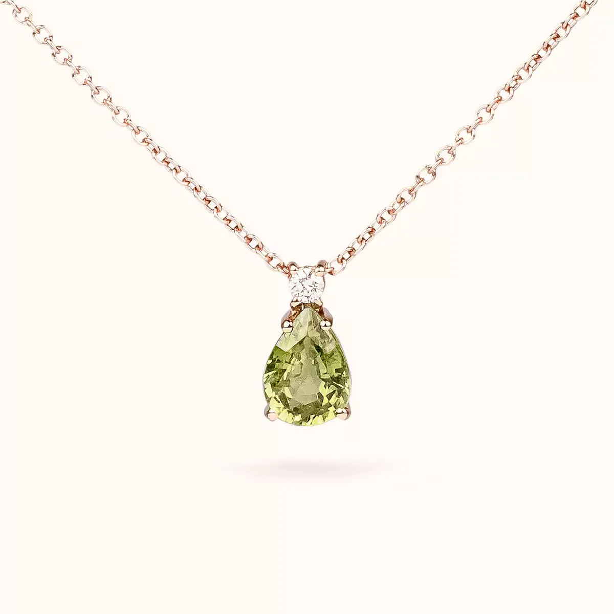 Collana Duetto con Zaffiro Verde a Goccia