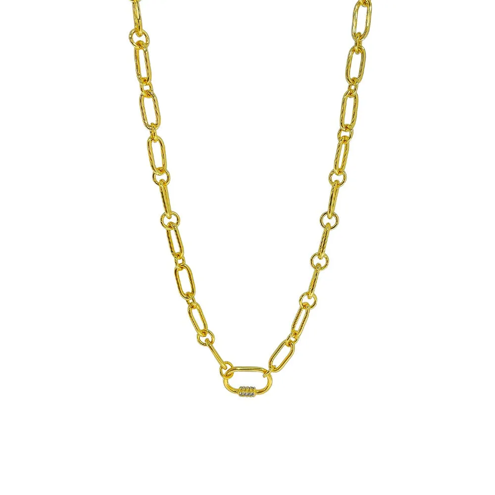 ALFYO Collana Catena Lock Oro GBNLPGGO