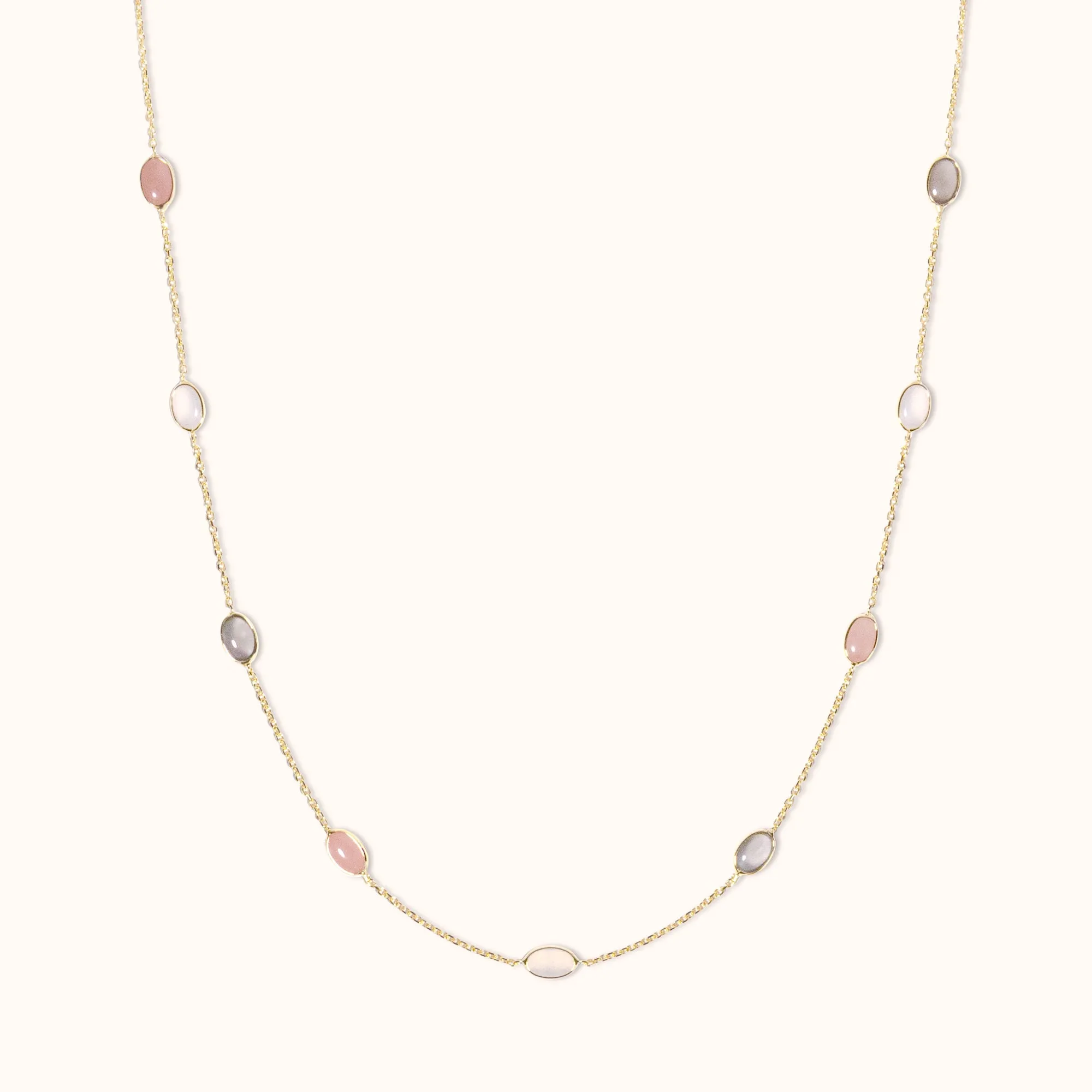 Collana Pigmenti in Oro e Pietra di Luna