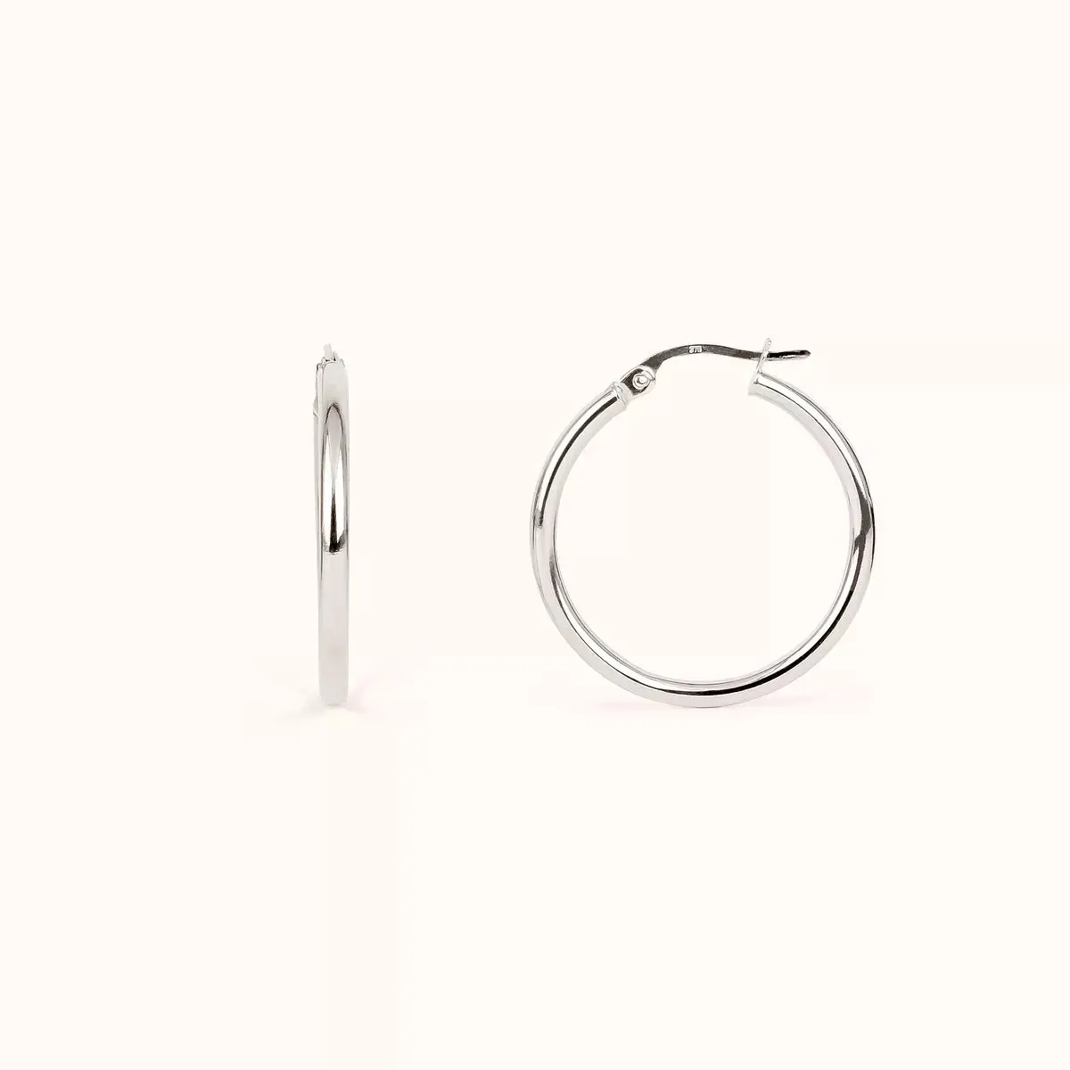 ALFYO Essential Orecchini Cerchio in Oro Bianco 1.5 cm