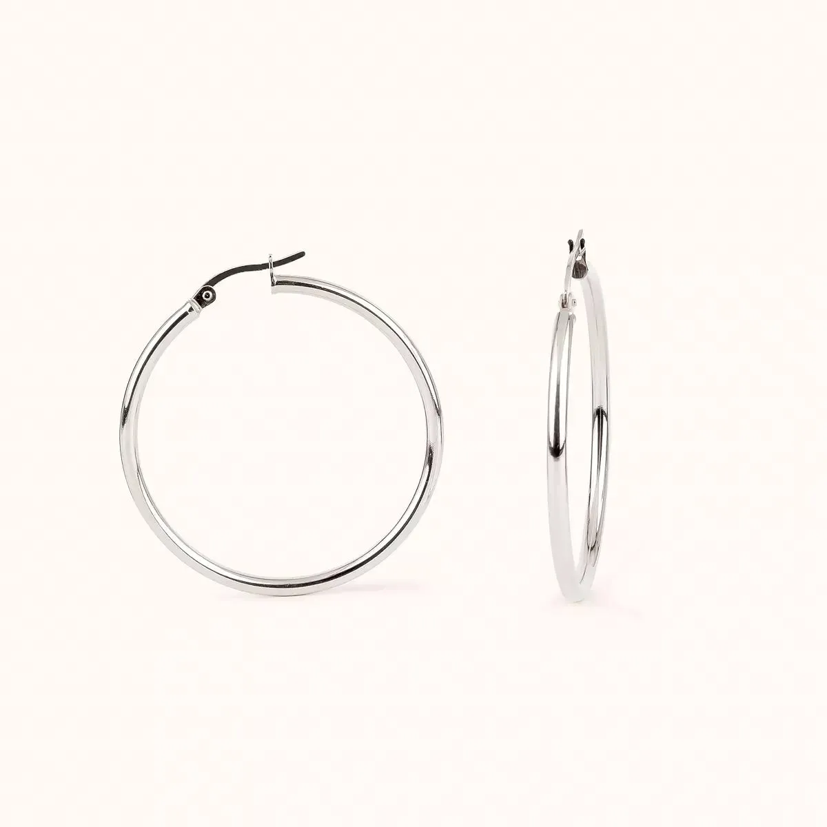 ALFYO Essential Orecchino Cerchio Oro Bianco 3 cm