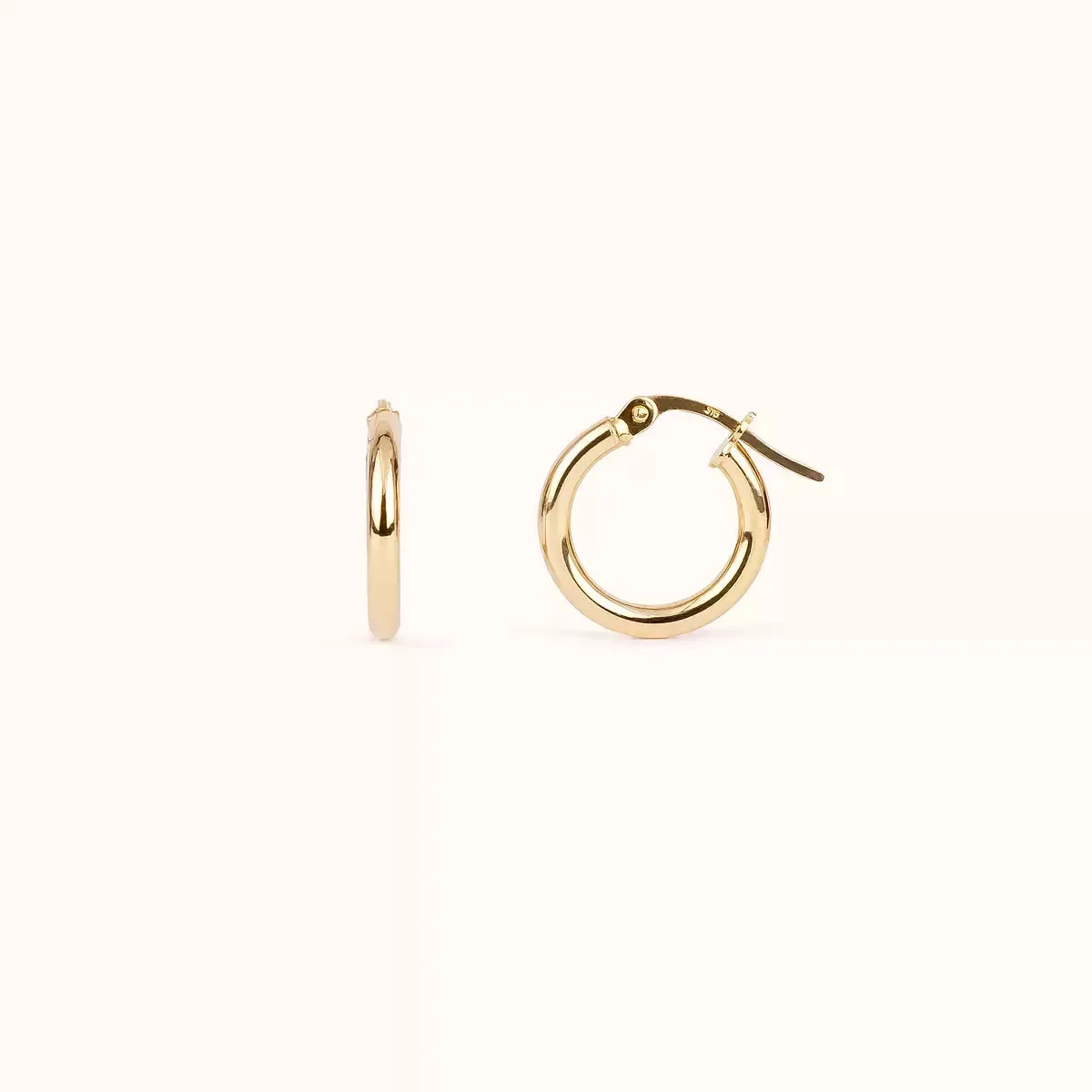 ALFYO Essential Orecchini Cerchio in Oro Giallo 0.8 cm