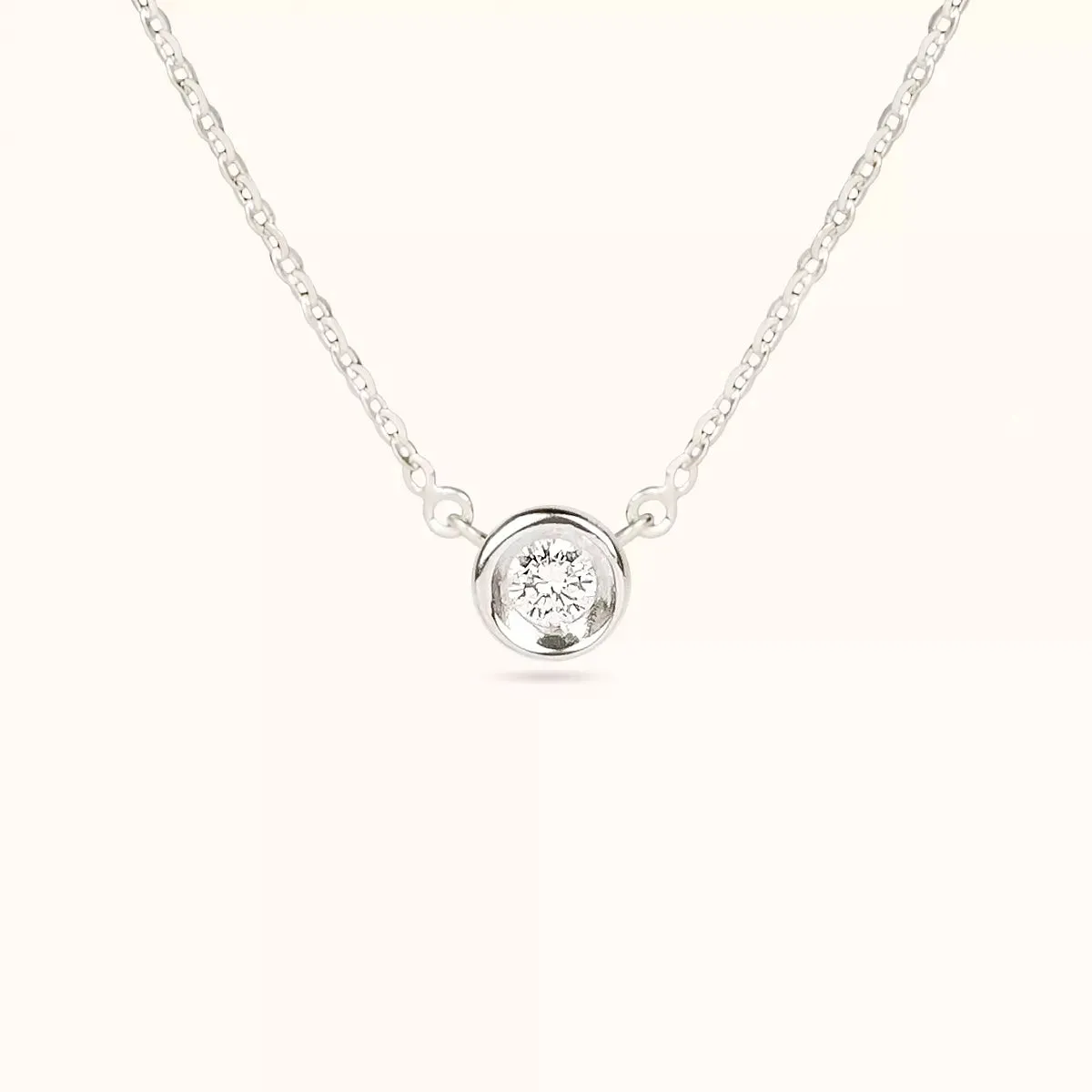 Geometrie di Luce Collana Punto Oro Bianco e Diamanti