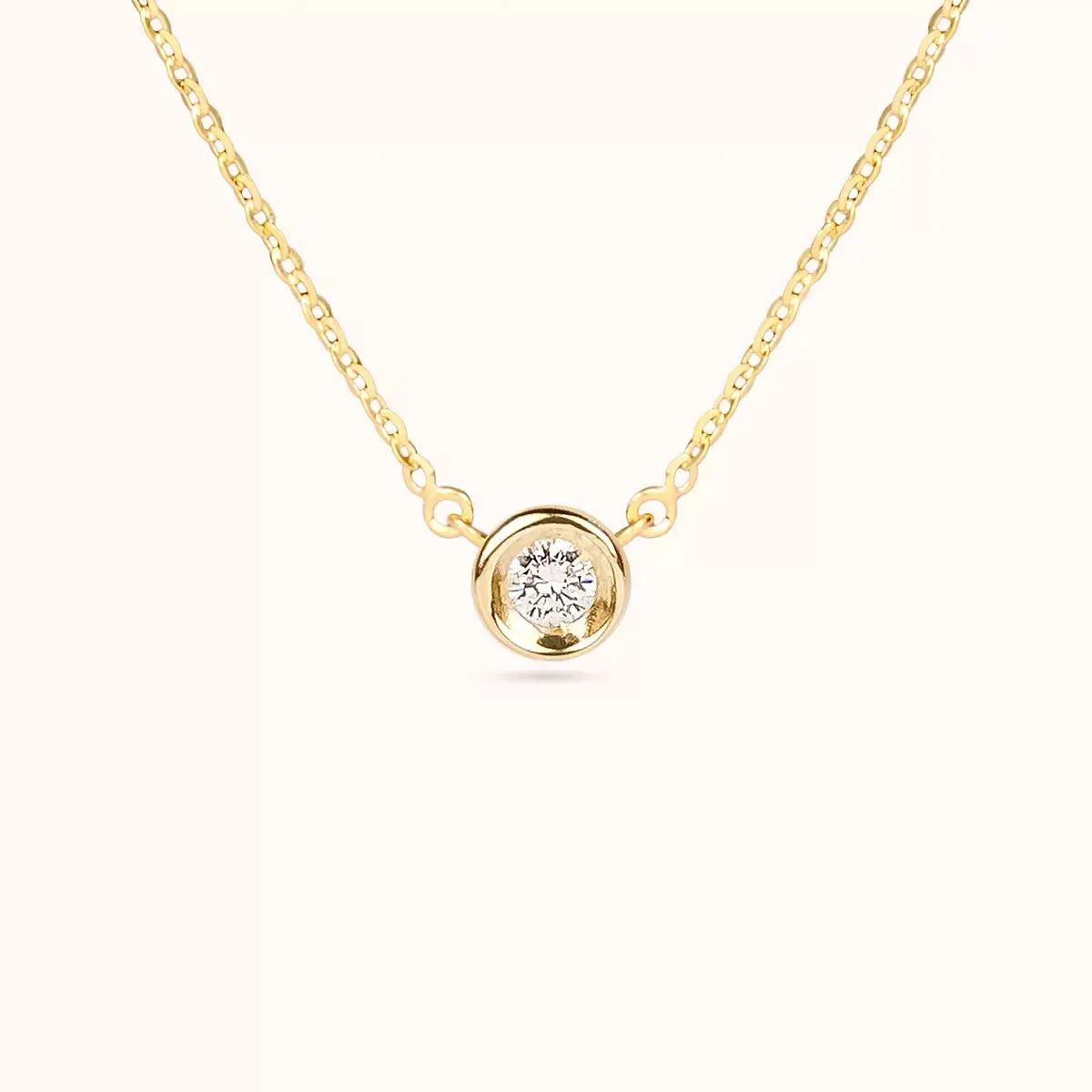 Geometrie di Luce Collana Punto Oro Giallo e Diamanti