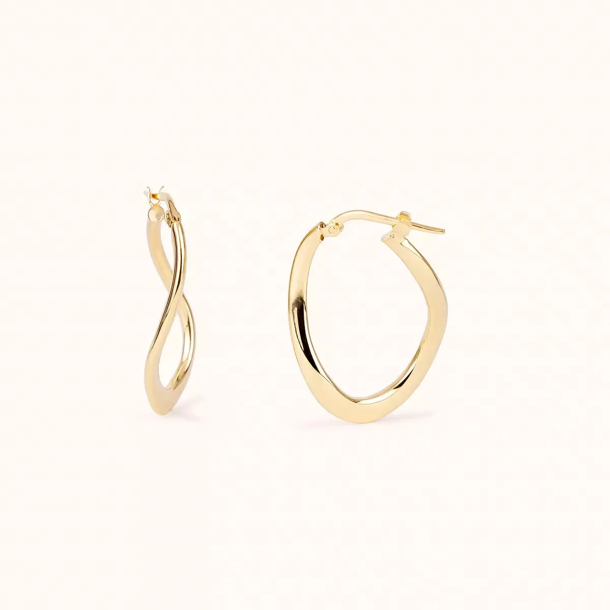 ALFYO Orecchini a Cerchio Monaco in Argento Dorato