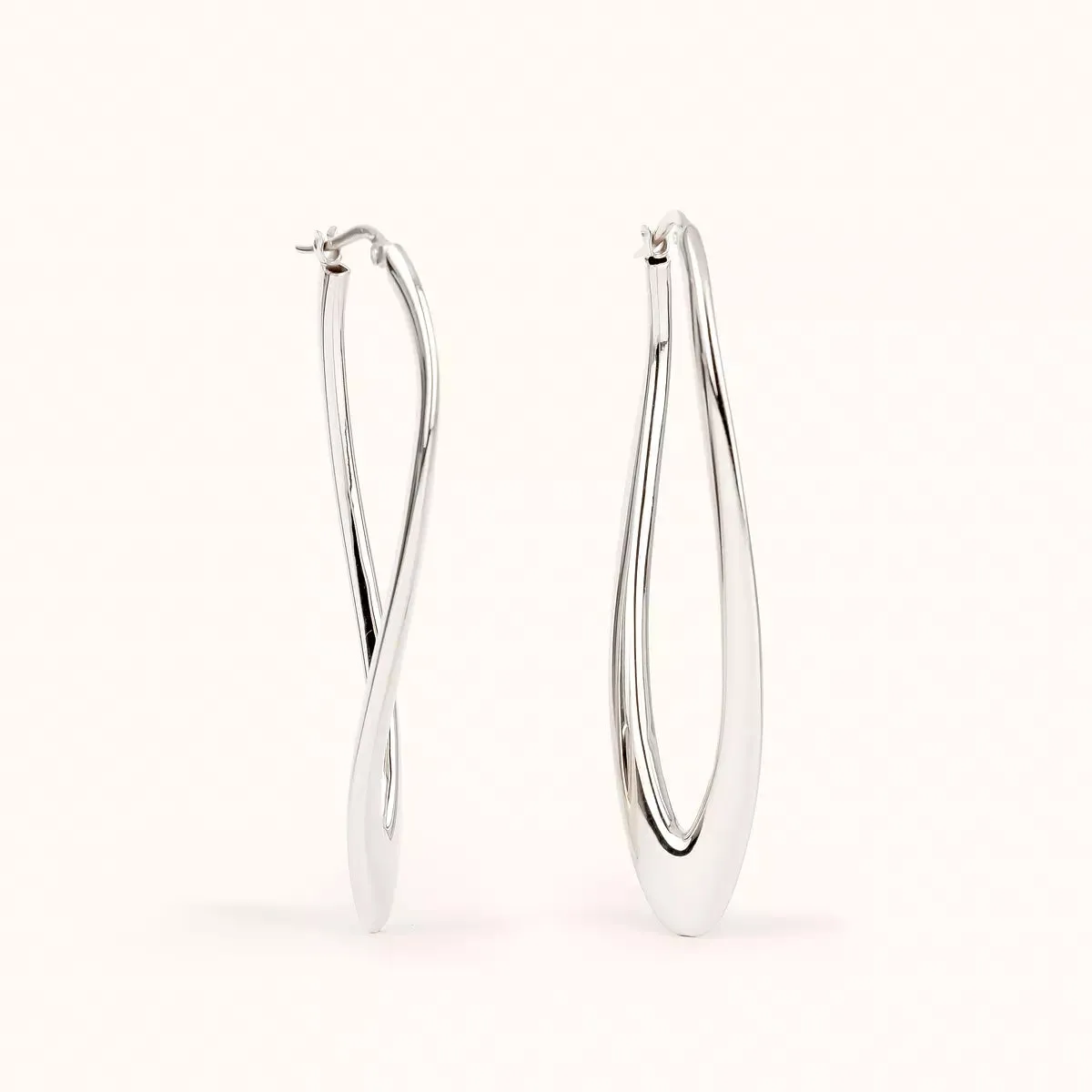 ALFYO Orecchini a Cerchio Ovali Nizza in Argento