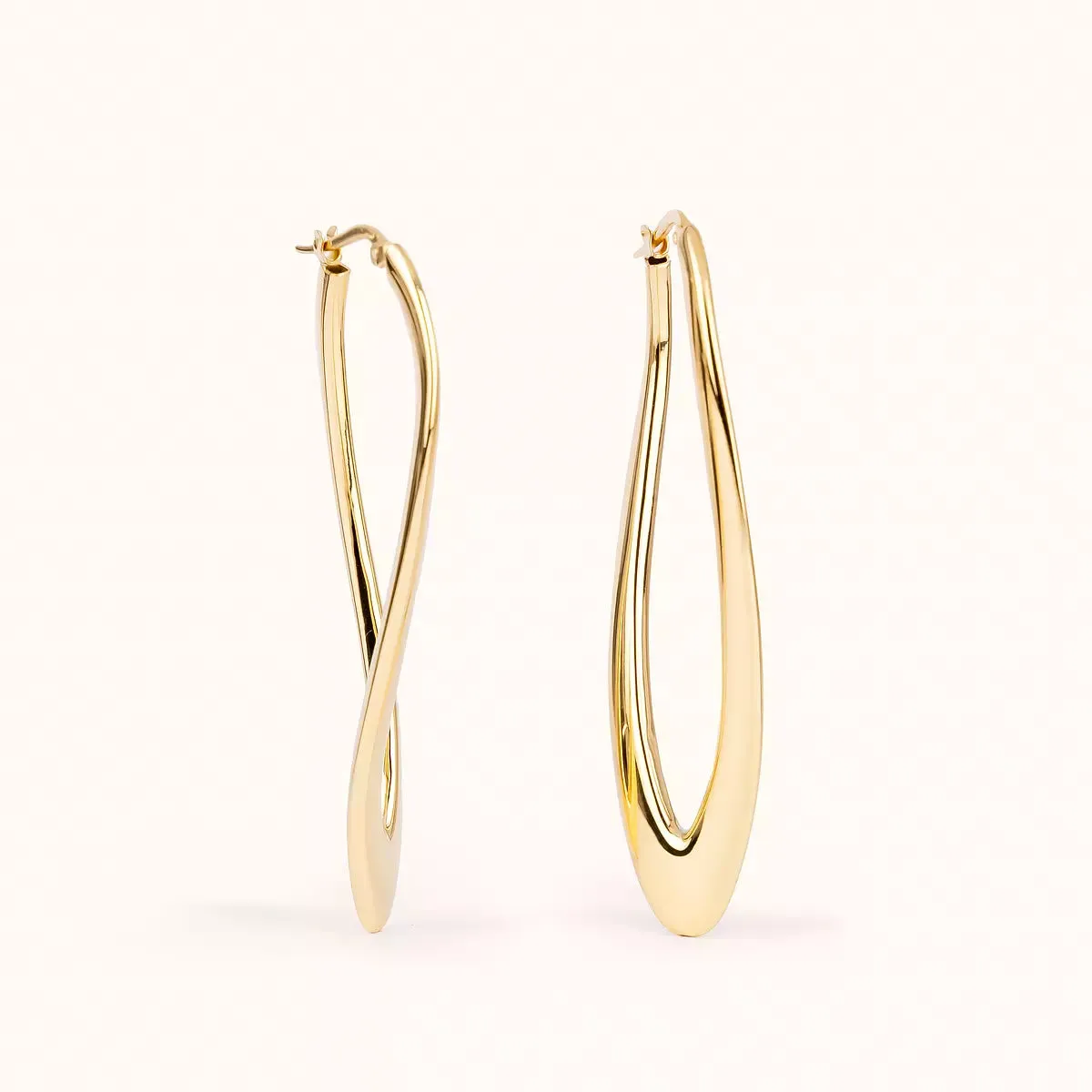 ALFYO Orecchini a Cerchio Nizza in Argento Dorato